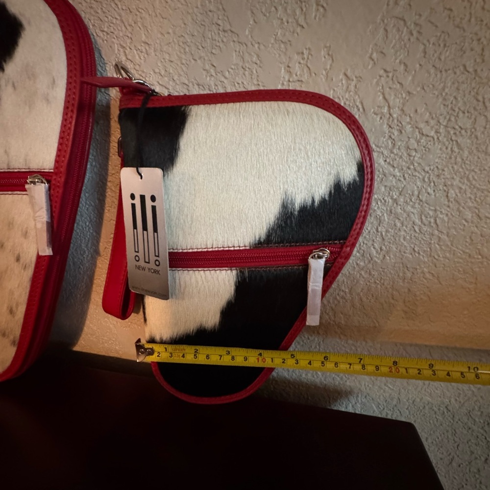 NWT Stylish Black, White and Red Genuine Leather Cowhide gun cases set - Picture 9 of 9